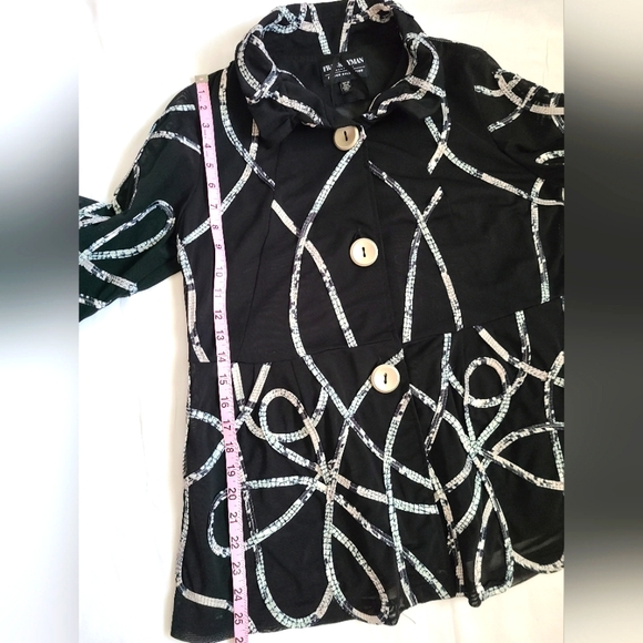 Frank Lyman black sheer coat, size small - Picture 8 of 10